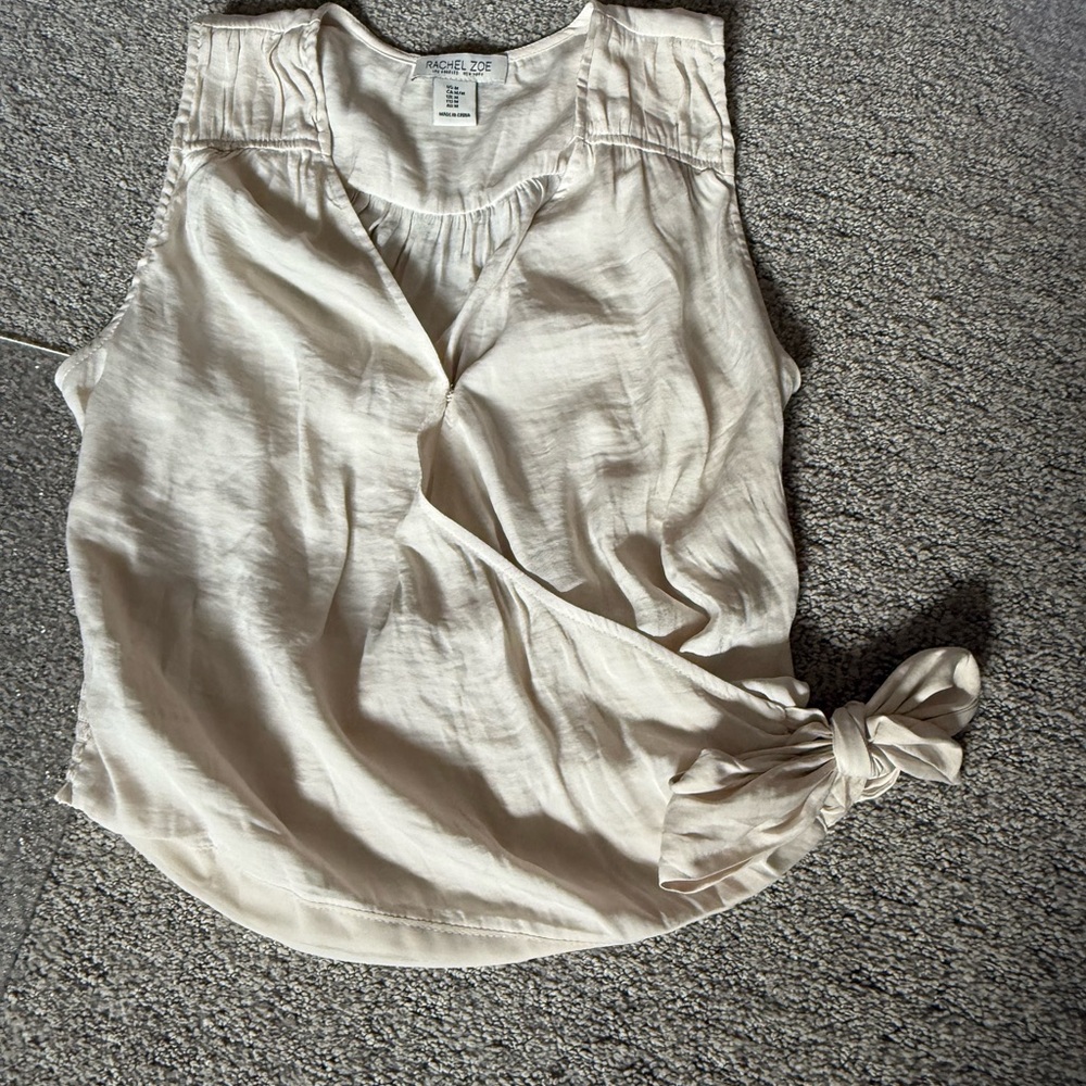 Rachel Zoe Cream Sleeveless Blouse